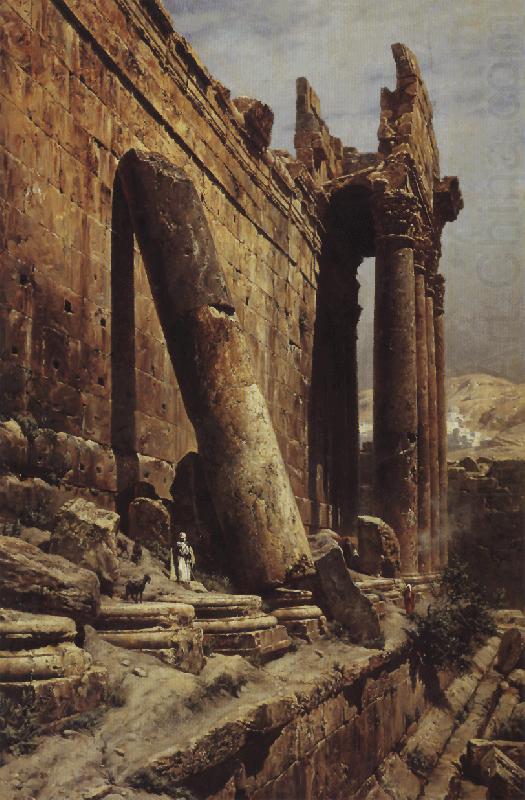 Gustav Bauernfeind Temple Ruins of Baalbek china oil painting image